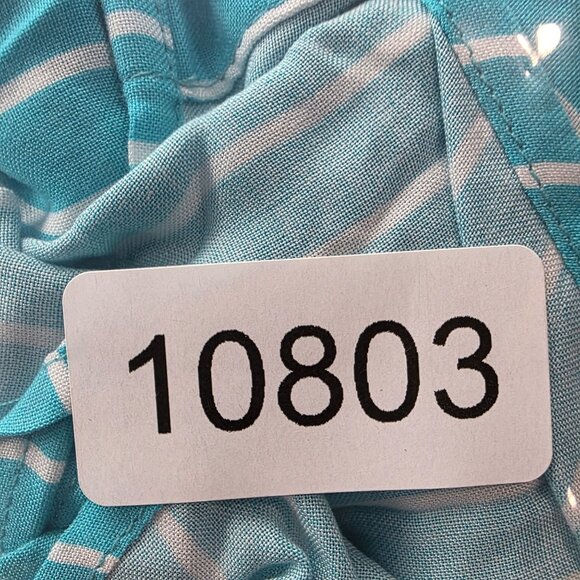 Womens Grand & Greene Blue & White Striped Blouse Button Up Long Sleeve Rayon M - Picture 7 of 8